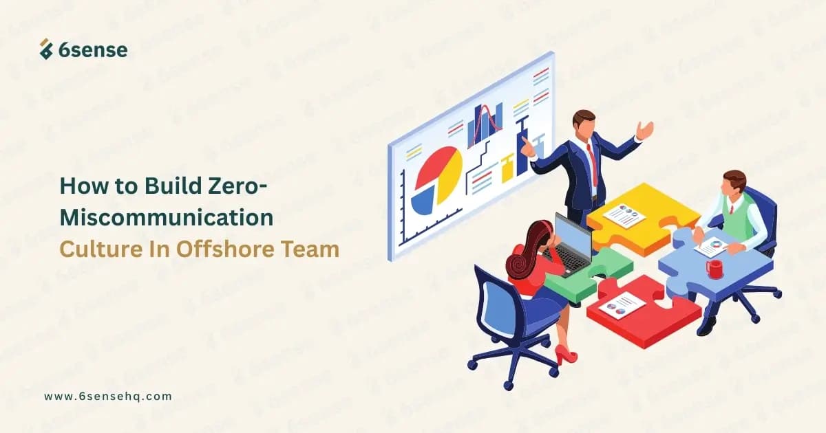 Offshore team collaboration graphic for building a zero-miscommunication culture.